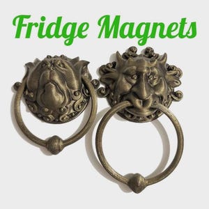 Labyrinth Door Knockers Magnets,  Fridge Magnets, Fantasy Home Decor, 80s Movie Gift, Geeky Collectibles