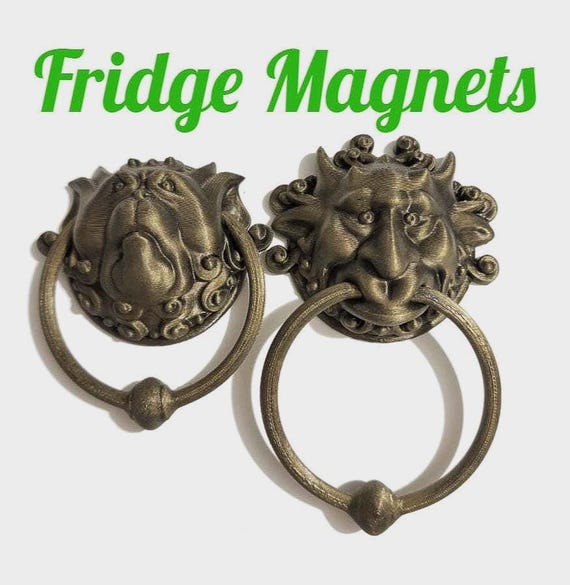 Labyrinth Door Knockers Set Hand Painted Fridge Magnets 80s Movie Gift