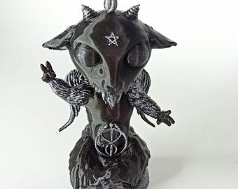 Baby Baphomet Statue – Unique 3D Printed Figurine, Gothic Decor, Occult Gift, Dark Art Sculpture
