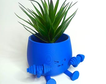 Happy Face Planter – Cute & Fun Flower Pot. Fitness Gym Buddy Planter – Motivational Workout!