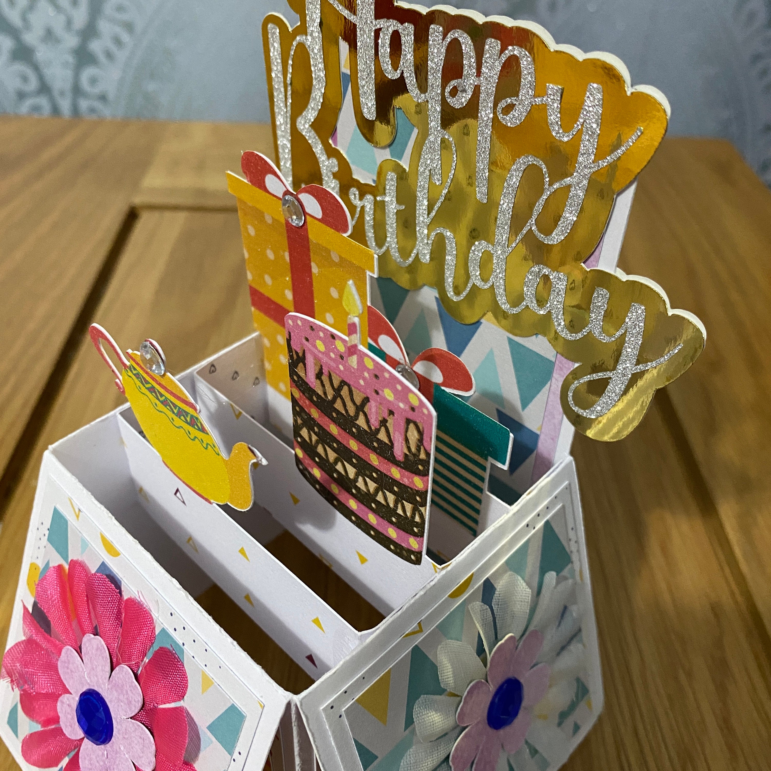 UNIQUE birthday box card cake gits and tea Can be Etsy