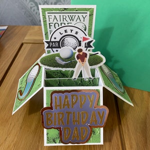 PERSONALISED Golf Birthday Card - example shows dad