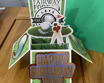 PERSONALISIERTE Golf Geburtstagskarte - Beispiel zeigt Papa