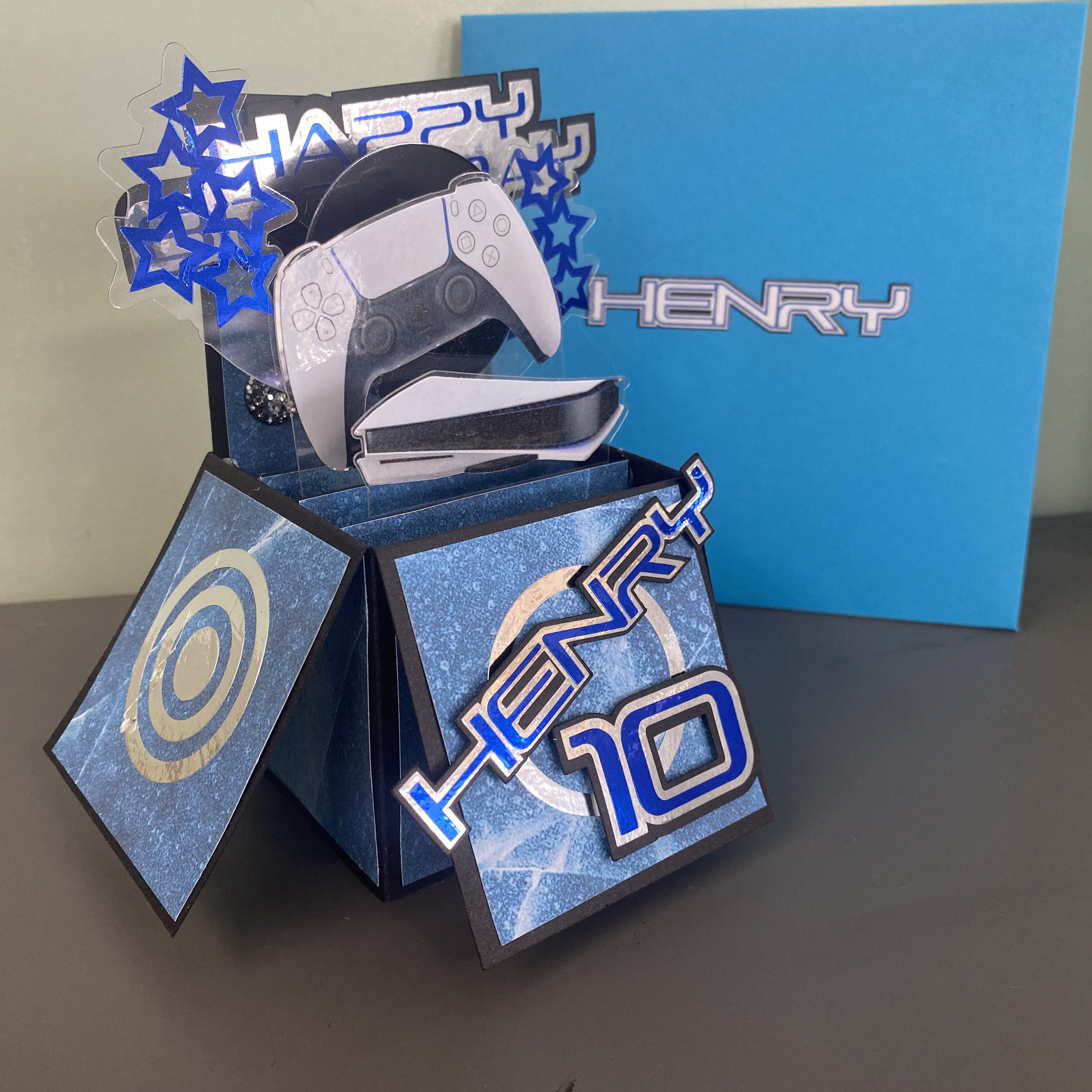 Buy UNIQUE Handmade PS5 PLAYSTATION Themed Birthday Box Card. PS PS1 PS2  PS3 PS4 PS5. Personalised Card. Cake Topper Also Available. Online in India  - Etsy, image size:3000x3000