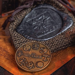 Witcher Coin, Best Gamer Gift, Challenge Coin, Video Game Gift, Perfect Gaming Gift, Groomsmen Gift, Witcher TV Show Coins, Git for Him