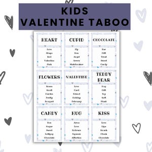 Valentine’s Day Taboo Game for Kids – Printable Party Game for Classrooms, Family Fun, and Celebrations
