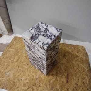 Calacatta Viola Marble Plinth, Luxury Handmade Natural Stone Side Table, Custom Cube Stand, Marble Coffee Table for Stylish Home Decor
