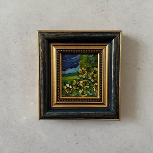Ölgemälde Miniatur, Ölgemälde original, Original Kunst Gemälde, Mini Vintage Gemälde, Vintage Gemälde Original