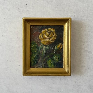 Pintura al óleo original antigua, Pintura al óleo original, Pintura antigua pequeña, Pintura al óleo original vintage, Pintura al óleo en miniatura
