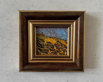 Oil painting original small, Original oil painting, Mini vintage painting, Oil painting miniature, Oil painting original