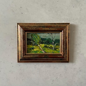 Ölgemälde Miniatur, Ölgemälde original, Original Kunst Gemälde, Mini Vintage Gemälde, Vintage Gemälde Original