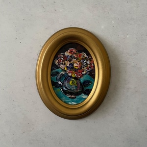 Miniatura de pintura al óleo, Pintura al óleo vintage original, Pintura al óleo original, Pintura al óleo original vintage, Pintura al óleo vintage original