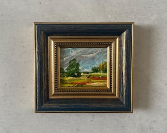 Oil painting miniature, Oil painting original, Original vintage oil painting, Mini vintage painting, Vintage painting original