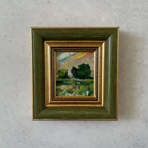 Ölgemälde Miniatur, Ölgemälde original, Original Kunst Gemälde, Mini Vintage Gemälde, Vintage Gemälde Original
