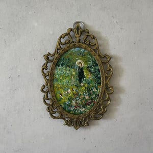 Impressionist painting, Oil painting miniature, Oil painting original, Oil painting original vintage, Original oil painting