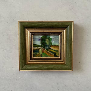 Ölgemälde Miniatur, Ölgemälde original, Original Kunst Gemälde, Mini Vintage Gemälde, Vintage Gemälde Original