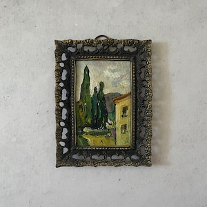 Impressionist painting, Oil painting miniature, Oil painting original, Oil painting original vintage, Original oil painting