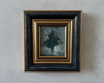 Oil painting miniature, Oil painting original, Original art painting, Mini vintage painting, Vintage painting original