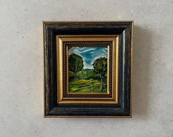 Impressionist painting, Oil painting miniature, Oil painting original, Original art painting, Mini vintage painting,  Original oil painting