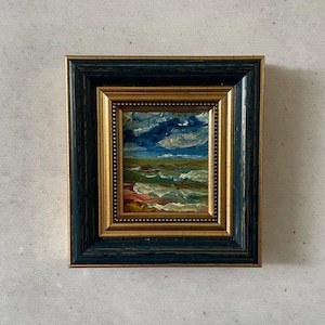 Pintura al óleo original pequeña, Pintura al óleo original, Mini pintura vintage, Pintura al óleo miniatura, Pintura al óleo original
