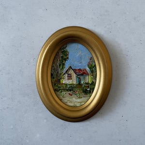 Oil painting miniature, Oil painting original, Oil painting original vintage, Original vintage oil painting, Vintage oil painting original