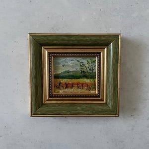 Oil painting miniature, Oil painting original, Original art painting, Mini vintage painting, Vintage painting original