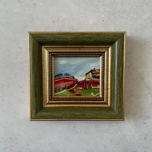 Ölgemälde Miniatur, Ölgemälde original, Original Kunst Gemälde, Mini Vintage Gemälde, Vintage Gemälde Original