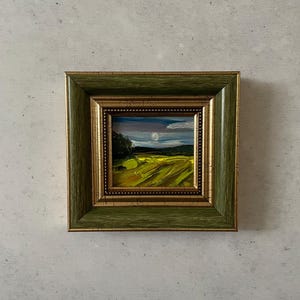 Ölgemälde Miniatur, Ölgemälde original, Original Kunst Gemälde, Mini Vintage Gemälde, Vintage Gemälde Original