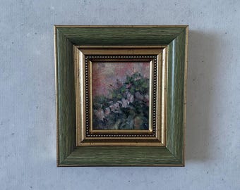 Oil painting miniature, Oil painting original, Original oil painting, Mini vintage painting, Vintage oil painting original