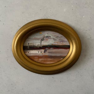 Oil painting miniature, Oil painting original, Oil painting original vintage, Original vintage oil painting, Vintage oil painting original