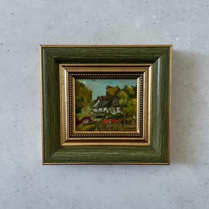Ölgemälde Miniatur, Ölgemälde original, Original Kunst Gemälde, Mini Vintage Gemälde, Vintage Gemälde Original