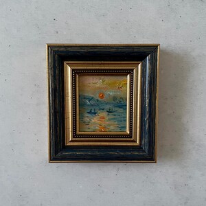 Miniatura de pintura al óleo, Pintura al óleo original, Pintura de arte original, Mini pintura vintage, Pintura vintage original