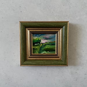 Ölgemälde Miniatur, Ölgemälde original, Original Kunst Gemälde, Mini Vintage Gemälde, Vintage Gemälde Original