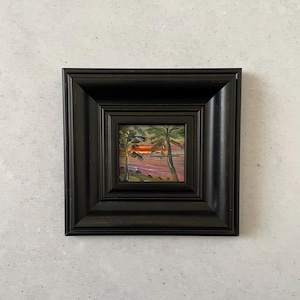 Pintura al óleo en miniatura, Pintura al óleo original, Pintura de arte original, Mini pintura vintage, Pintura vintage original