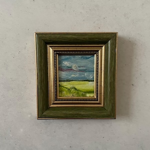 Ölgemälde Miniatur, Ölgemälde original, Original Kunst Gemälde, Mini Vintage Gemälde, Vintage Gemälde Original