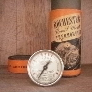 Rochester Meat Thermometer Vintage Roast Meat Thermometer Kitchen Meat Thermometer