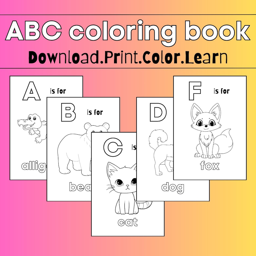 26 ABC Animals Coloring Pages Coloring Book for Kids Color and