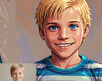 Custom Retro Pixel Art Portrait: 8-Bit Digital Avatar (Digital Download)
