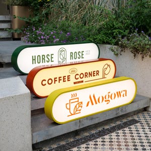 Scatola luminosa acrilica personalizzata, insegna con logo aziendale personalizzato, insegna per bar ristorante, insegna luminosa rotonda, scatola luminosa a LED con logo, insegne per vetrine di negozi