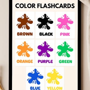 Color Flashcards for Kids – Printable PNG Set | Learn Colors ...