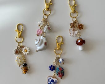 Handmade Charm Keychain | Whimsical Bag Accessory | Keyring Charm