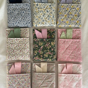 Handmade Bow Book Sleeve | Kindle Sleeve | Cute Book Cover | Gift For Her | E-Reader Sleeve | Quilted Book Sleeve | Bow Tie Book Sleeve