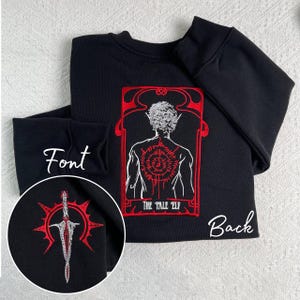 Astarion The Pale Elf 2-Side Embroidered Hoodie, Baldur’s Gate 3 Sweatshirt, BG3 Gamer Gift, Cozy RPG Fan Merch