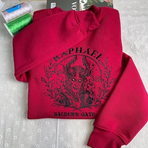 Raphael Embroidered Hoodie, Baldur&#39;s Gate 3 Sweatshirt, BG3 Shirt, Gamer Gift, Cozy RPG Apparel for Fantasy Game Lovers