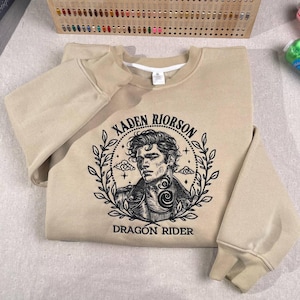 Xaden Riorson Sweatshirt, Fourth Wing Hoodie, Dragon Rider Embroidered Shirt, Fantasy Book Gift, Rebecca Yarros Merch