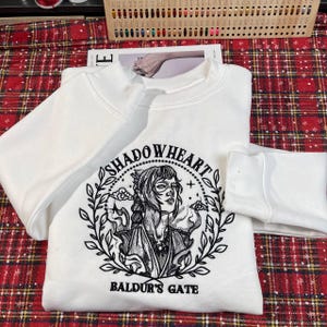 Shadowheart Embroidered Sweatshirt, BG3 Hoodie, Baldur&#39;s Gate Fan Shirt, Gamer Gift, Cozy Crewneck for RPG and Fantasy Game Lovers