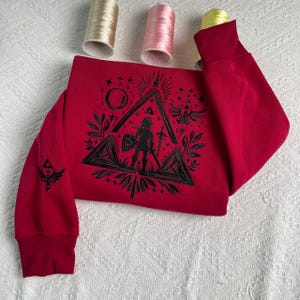 Legend of Zelda Embroidered Sweatshirt, Breath of the Wild Hoodie, Nintendo-Inspired Gamer Shirt, Great Gift for Fans & Collectors