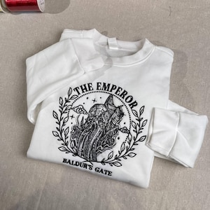 The Emperor Embroidered Sweatshirt, BG3 Hoodie, Baldur&#39;s Gate Fan Shirt, Cozy Crewneck, Perfect Gamer Gift for Fantasy RPG Lovers