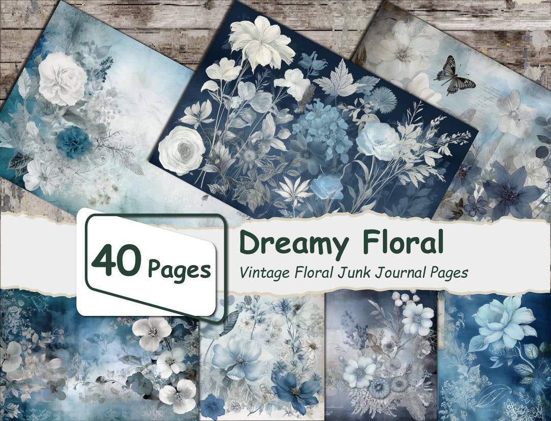 Vintage Floral Junk Journal Pages, Shabby Chic Printable (digital ...