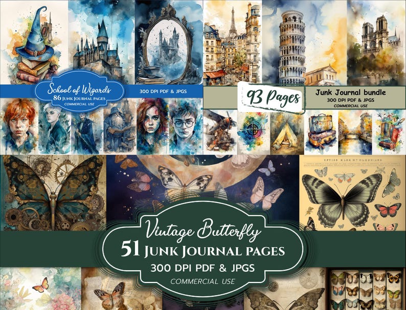 Mega Junk Journal Printable Ephemera Bundle | 2600+ Vintage Pages ...